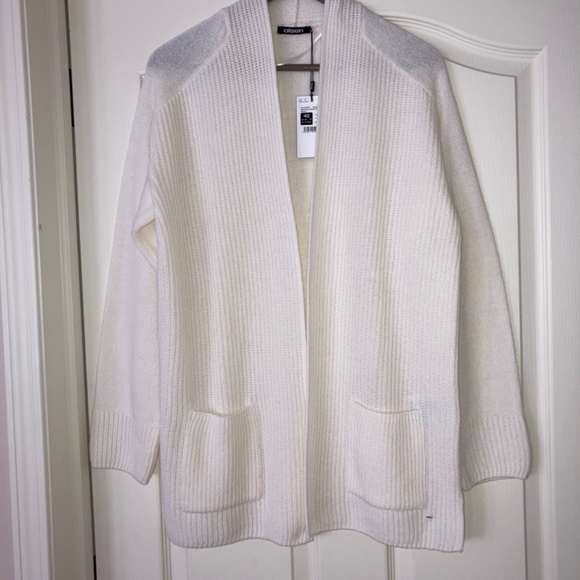 Olsen Open Front Wool Cashmere Blend Sweater NWT Size 12 Euro 42 - Picture 16 of 16